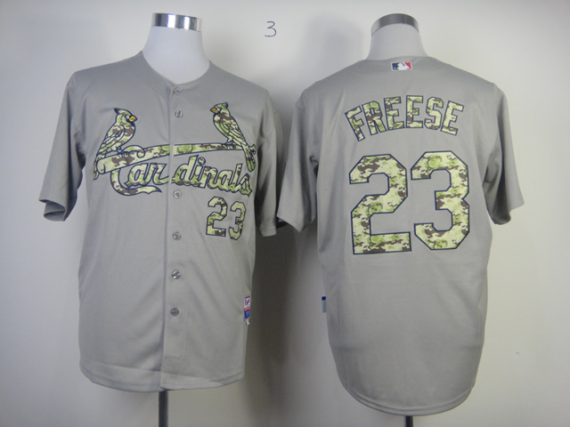Men St. Louis Cardinals #23 Freese Grey Camo MLB Jerseys